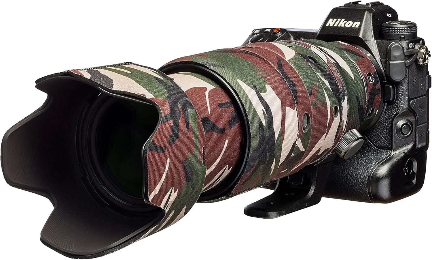 easyCover Neoprene Lens Oak Lens Protection compatible for Nikon Z 100-400mm f/4.5-5.6 VR S Green camouflage