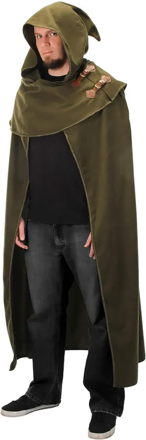 Elope Fantasy Cloaks | Elven Polyester Cloak Standard, Green Cloak Hooded Cape for Adventurers Medieval Cloak