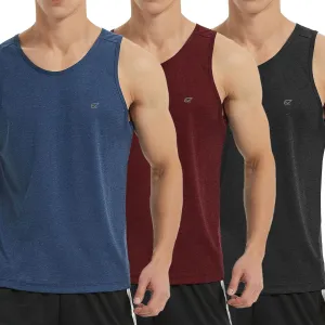 EZRUN Men's Tank Tops Quick Dry Workout Swim Beach Shirts Sleeveless Shirts for Bodybuilding Gym Fitness Training