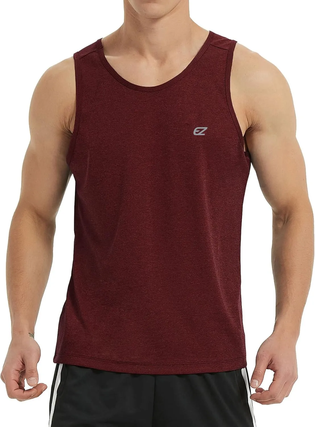 EZRUN Men's Tank Tops Quick Dry Workout Swim Beach Shirts Sleeveless Shirts for Bodybuilding Gym Fitness Training