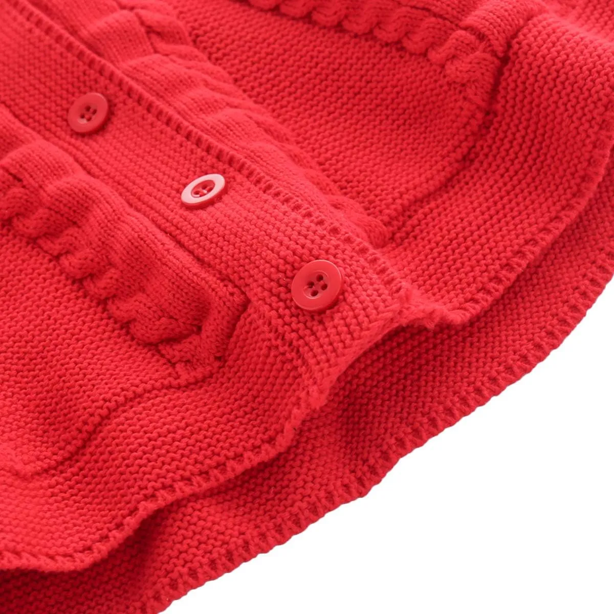 famuka Baby Girl Cloaks Warm Knitted Poncho Toddlers Red Cape Cloak
