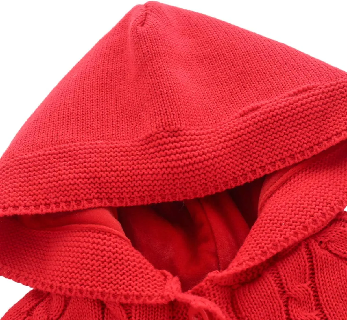 famuka Baby Girl Cloaks Warm Knitted Poncho Toddlers Red Cape Cloak