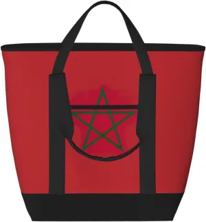 Flag of Morocco Women's tote bags and reusable women's beach bags are suitable for travel insulation and cooling bags.