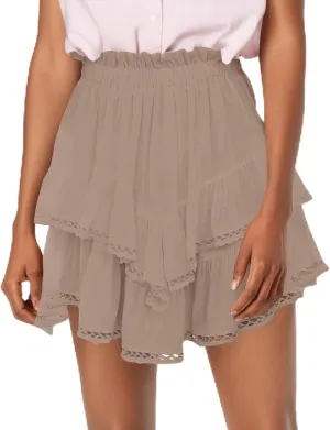 Flowy Shorts for Women Ruffle Skorts Mini Skirts High Waisted Teen Gilrs Tennis Skort Summer Chiffon Boho Skirts