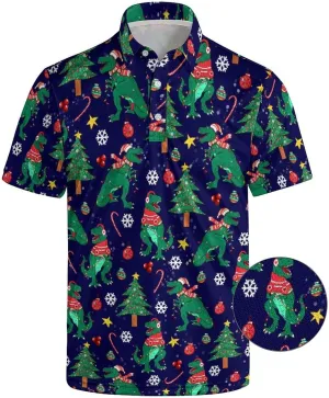 Funny Golf Shirts for Men Golf Polos Short Sleeve Quick Dry Performance Moisture Wicking Polo Shirt