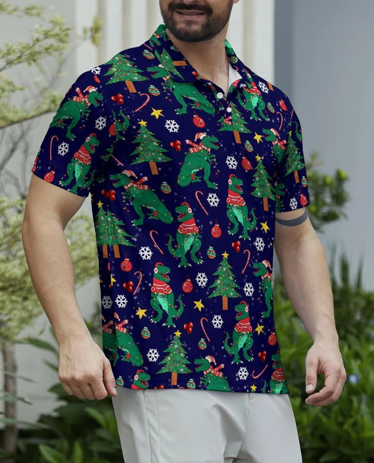 Funny Golf Shirts for Men Golf Polos Short Sleeve Quick Dry Performance Moisture Wicking Polo Shirt