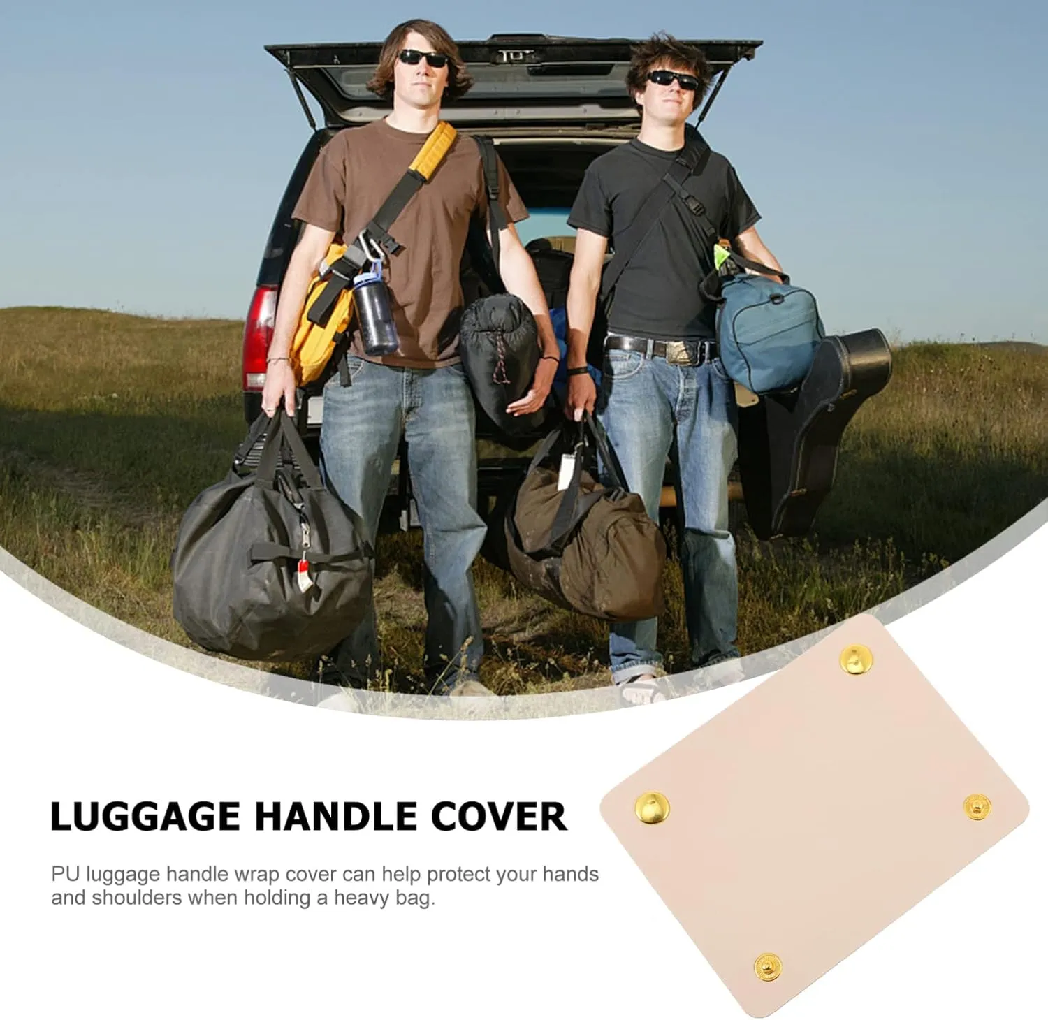 Gadpiparty Handbag Handle Leather Leather handle wrap leather bag handle cover Leather Luggage Handle Covers Wrap Covers: PU