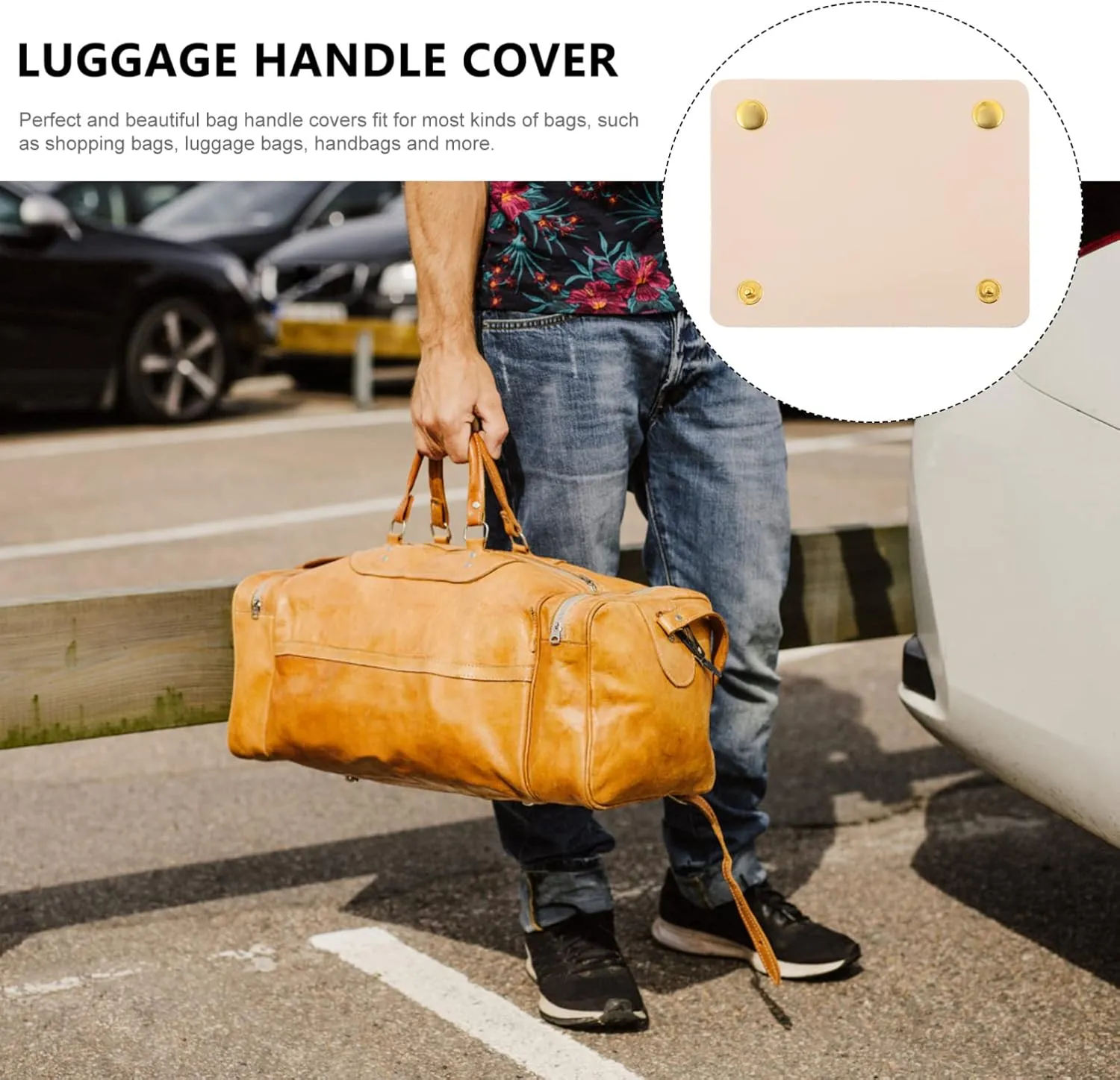Gadpiparty Handbag Handle Leather Leather handle wrap leather bag handle cover Leather Luggage Handle Covers Wrap Covers: PU