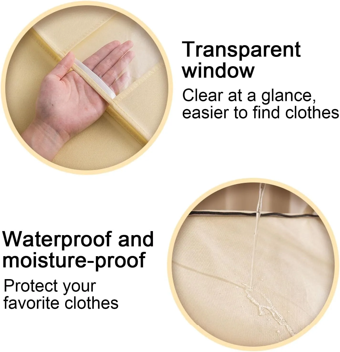 Garment Covers for Hanging Clothes, Suit Bag with Metal Zipper and Transparent Window Design, Suitable for Storing Suits, Jackets(Gray,60x140cm x55in)