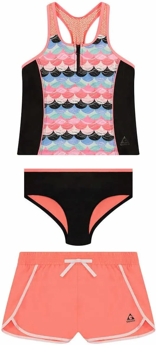Gerry Girls 3-Piece Tankini & Shorts Swimsuit Set