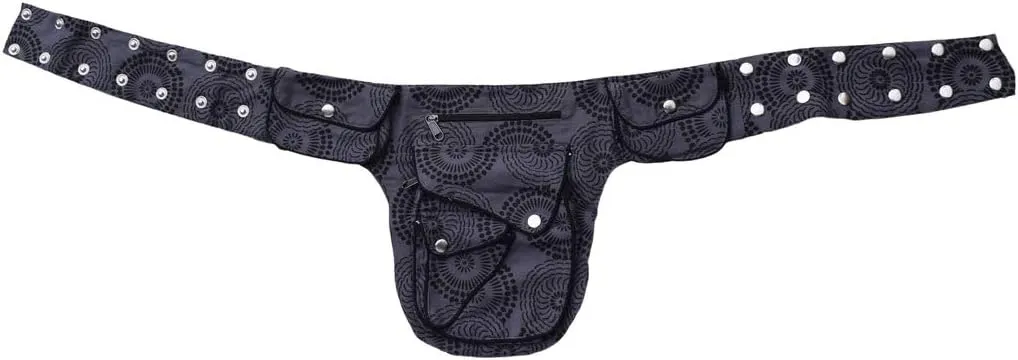 Gheri Cotton Popper Waist Bag Pocket Fanny Pack Travel Pouch