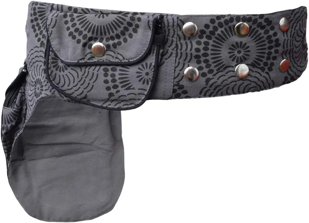Gheri Cotton Popper Waist Bag Pocket Fanny Pack Travel Pouch