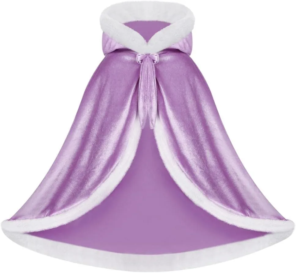 Girls Dress Up Hodded Cape Toddler Costume for Princess Cloaks