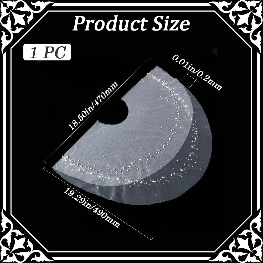 GORGECRAFT Wedding Bridal Cloaks Faux Pearls Rhinestone Evening Capes Shawl Wrap Shrug Short Shoulder Cover up Cape Scar