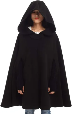 GRACEART Women's Hood Woolen Cape Bridal Wedding Winter Cloak Plus Size Thick Coat