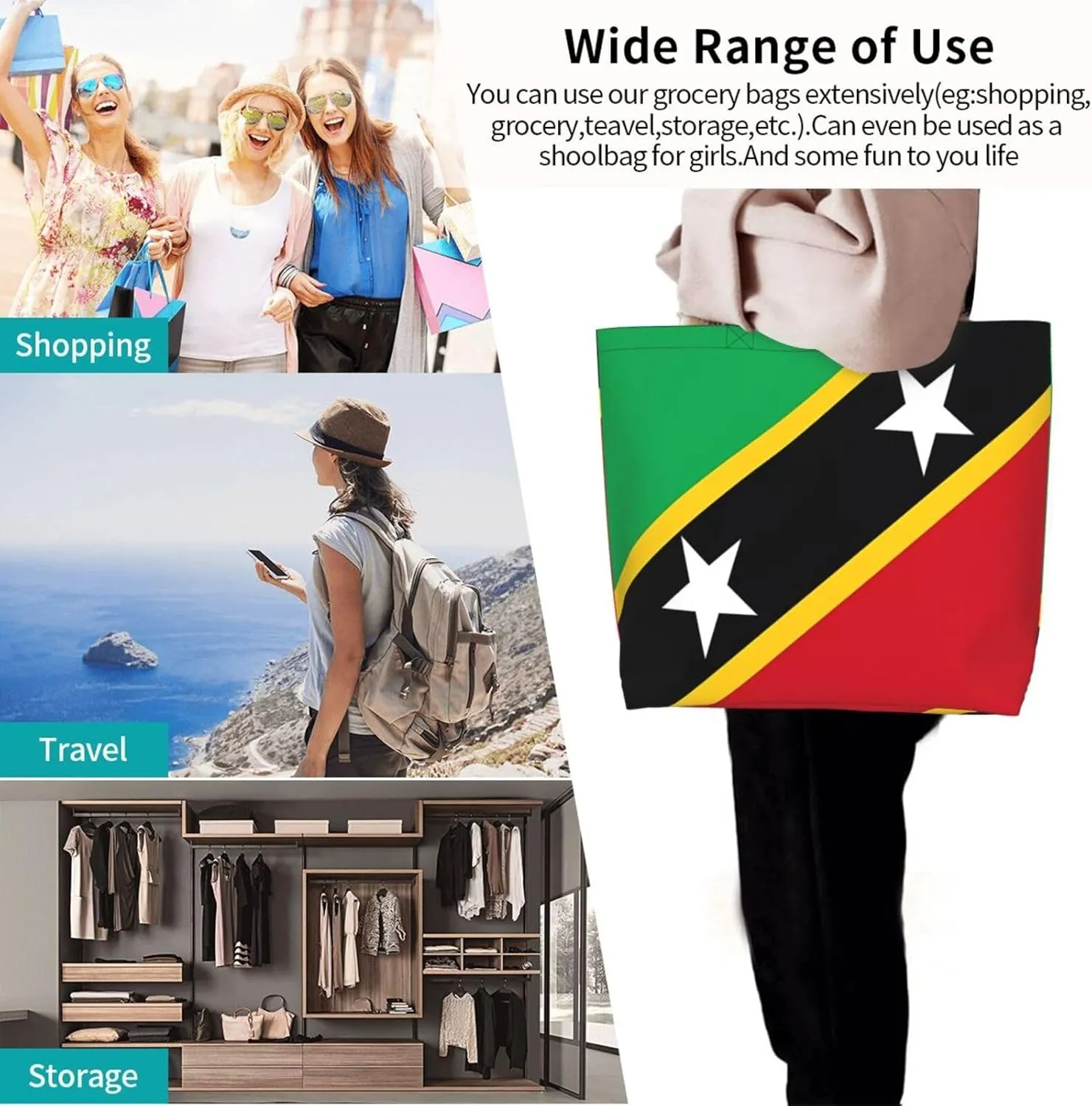 Guatemala El Salvador Flag Women's Tote Bag Large Capacity Single Shoulder Bags Handbag for Shopping Work