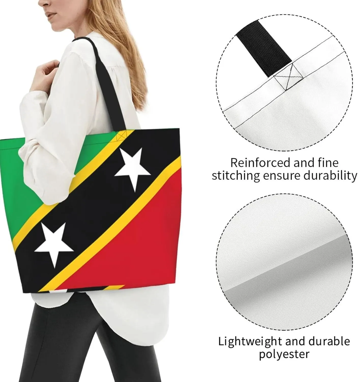Guatemala El Salvador Flag Women's Tote Bag Large Capacity Single Shoulder Bags Handbag for Shopping Work