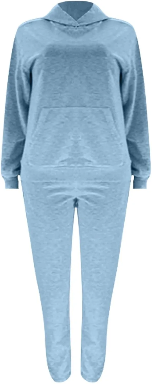 Gumipy Two Piece Sets for Women Plus Size Fleece Lounge Sets Oversized Sweatshirt Hoodie Baggy Sweatpants Spring Sweatsuits