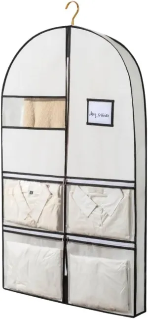 Habrur Clothes Cover 5 Pack 3.9" Gusseted Garment Bags for Travel with 4 Pockets Foldable Suit Bag Suit Bags (Color : K, Size : 60 * 10 * 125cm)