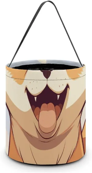 Halloween Tote Candy Bag Cartoon Shiba Inu Dog Candy Basket Candy Bucket Halloween Party Favors for Kids