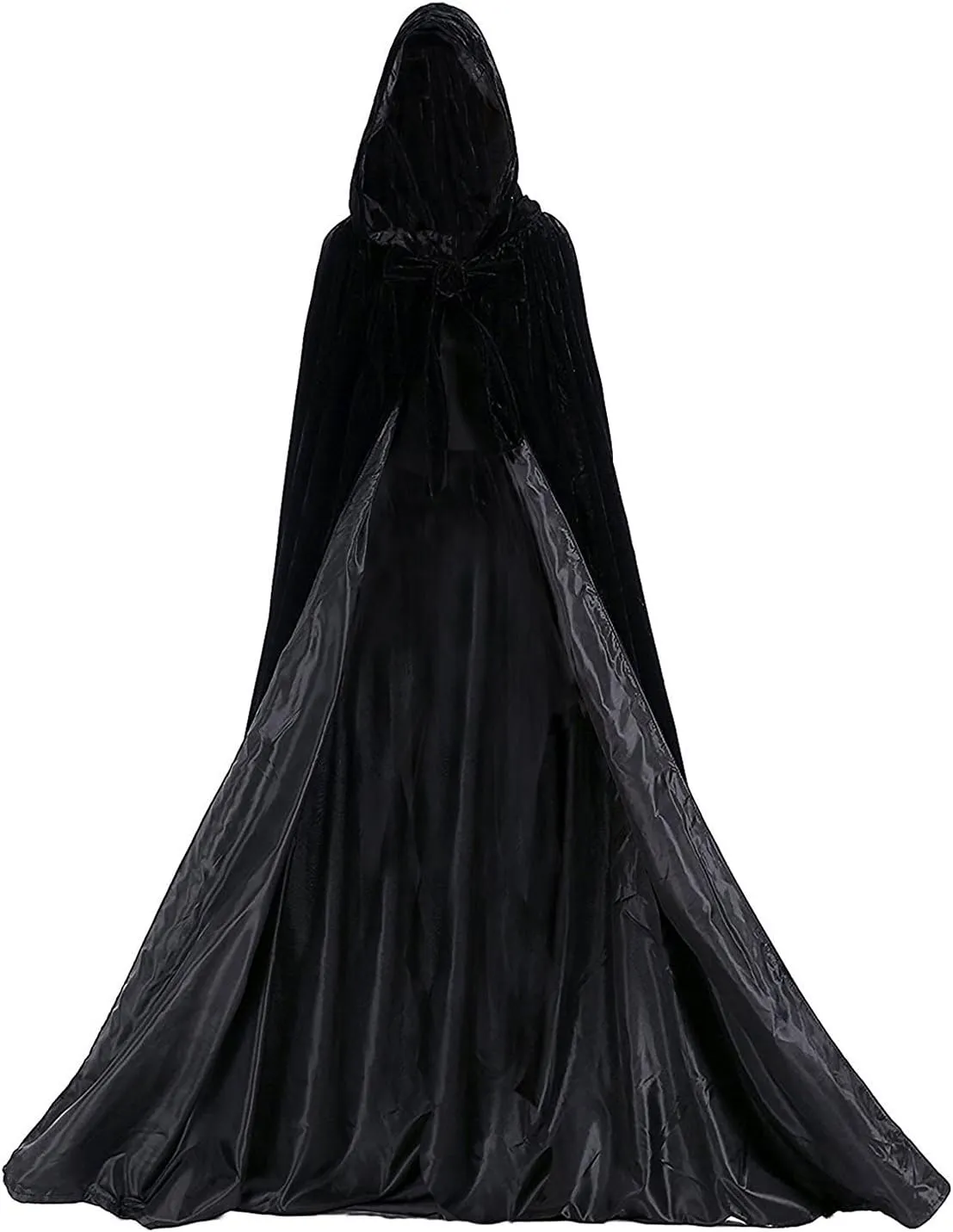 Halloween Velvet Cloak Cape with Hood Medieval Costumes Hooded Cloaks