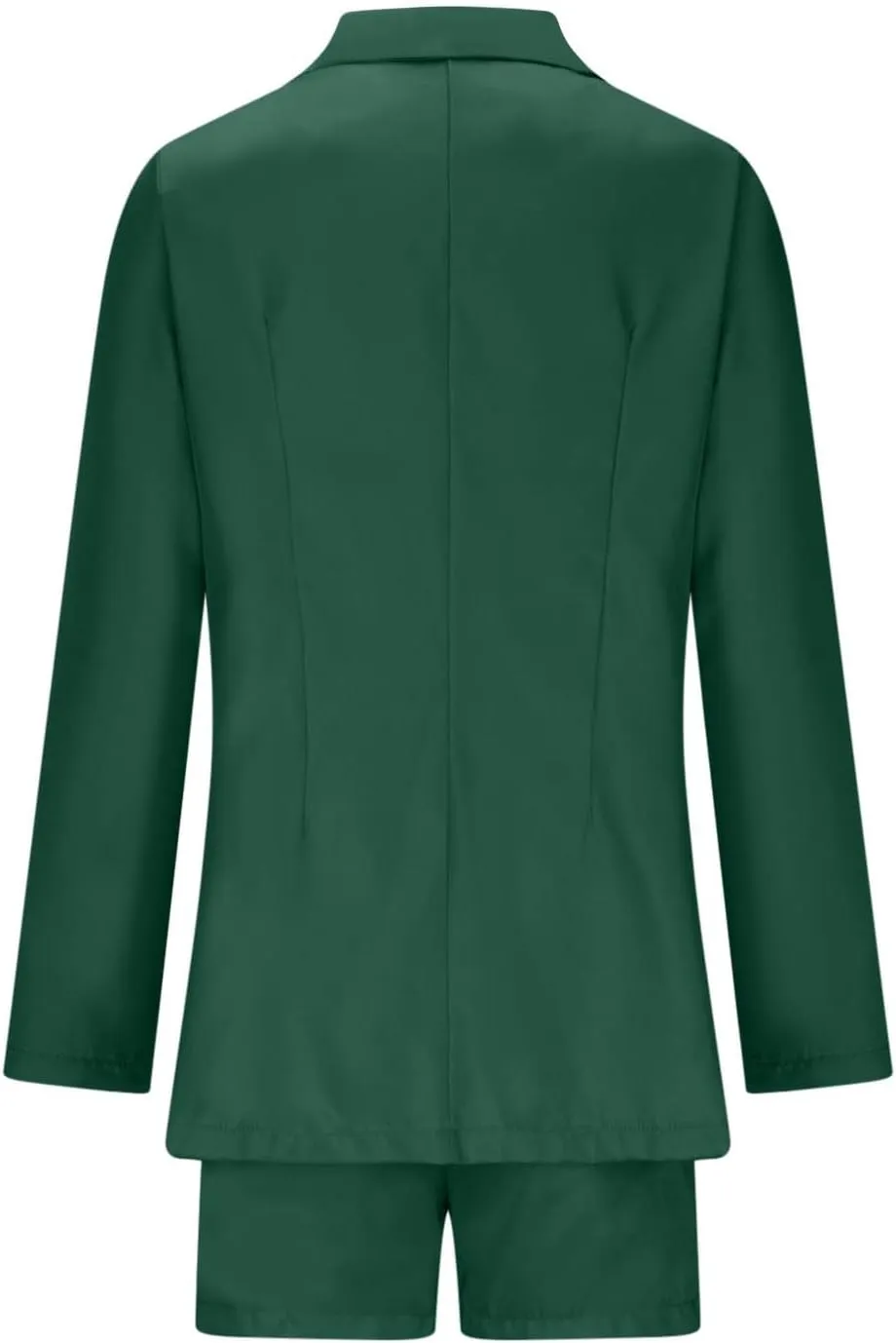 hlysgo 2 Piece Outfits for Women Long Sleeve Solid Open Front Blazer Shorts with Belt Business Casual Elegant Suit Sets