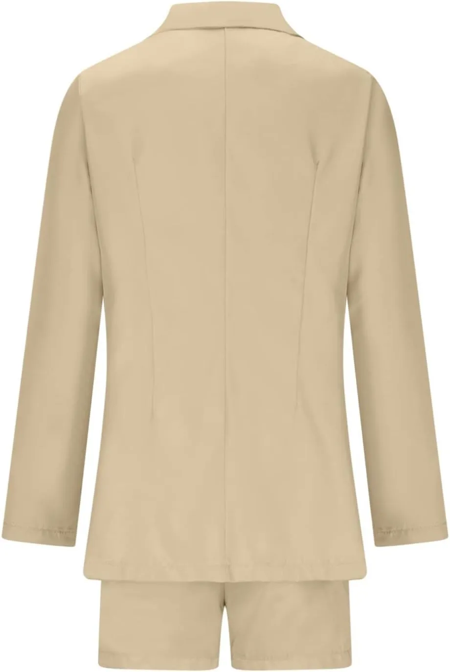 hlysgo 2 Piece Outfits for Women Long Sleeve Solid Open Front Blazer Shorts with Belt Business Casual Elegant Suit Sets
