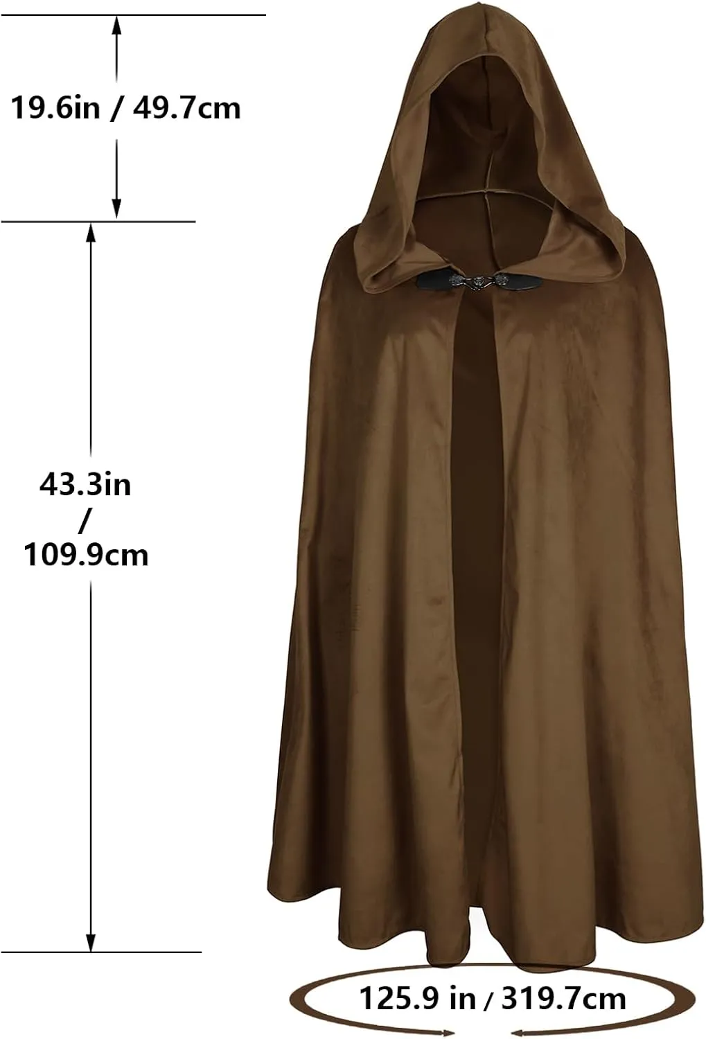HOMELEX Elven Pointed Hem Hooded Cloak Adult Renaissance Medieval Costume Halloween Cape