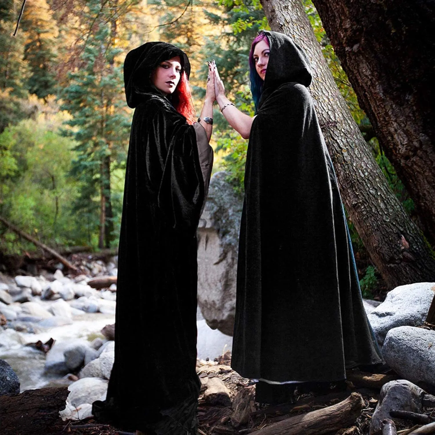 Hooded Cloak Cape Christmas Halloween Cosplay Costumes for Women Men
