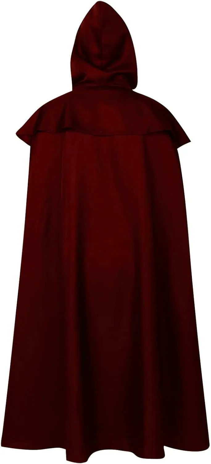 Hooded Robe Halloween Medieval Renaissance Cloaks Unisex Adult Monk Friar Priest Wizard Cloak Hooded Robe Cosplay Capes