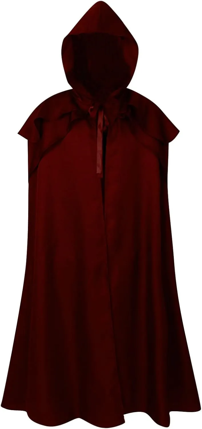 Hooded Robe Halloween Medieval Renaissance Cloaks Unisex Adult Monk Friar Priest Wizard Cloak Hooded Robe Cosplay Capes