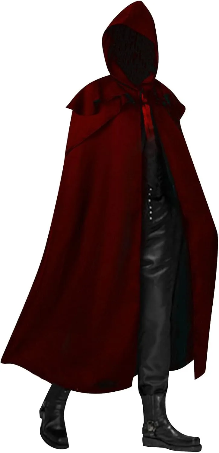 Hooded Robe Halloween Medieval Renaissance Cloaks Unisex Adult Monk Friar Priest Wizard Cloak Hooded Robe Cosplay Capes