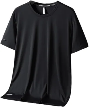 Ice Silk Round Neck T-Shirt- Silk Shirts for Men Gym Quick Dry Short Sleeve Cooling Shirts