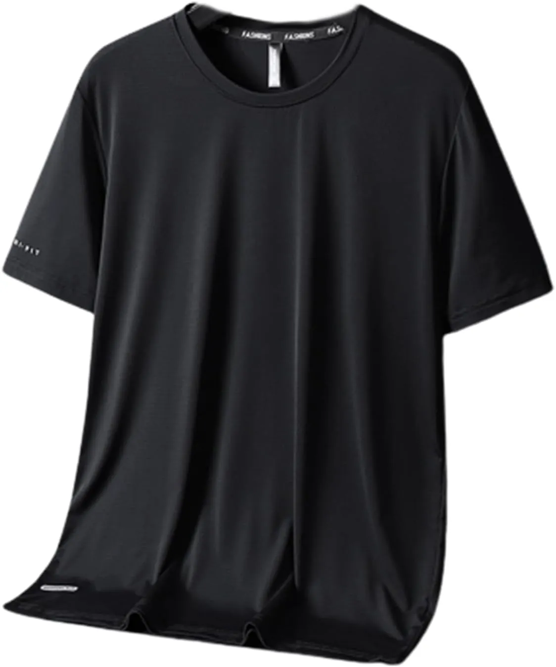 Ice Silk Round Neck T-Shirt- Silk Shirts for Men Gym Quick Dry Short Sleeve Cooling Shirts