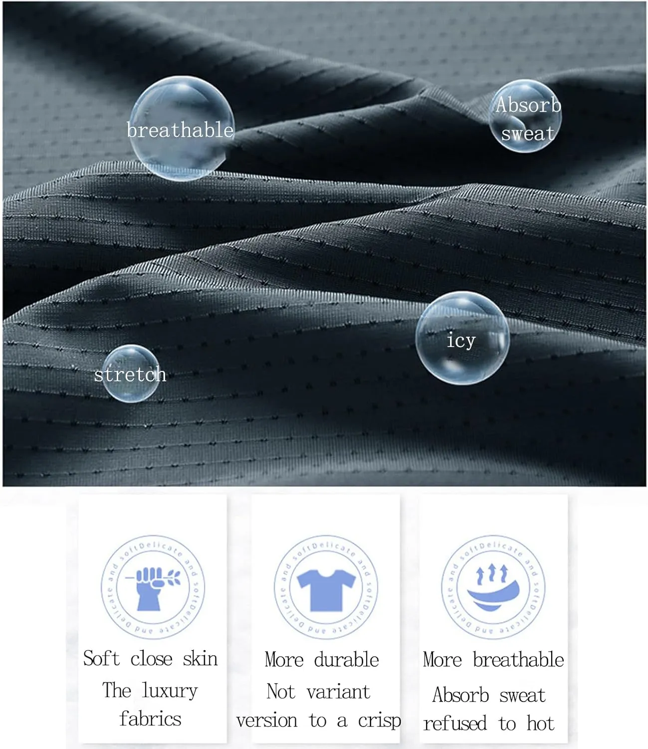 Ice Silk Round Neck T-Shirt- Silk Shirts for Men Gym Quick Dry Short Sleeve Cooling Shirts