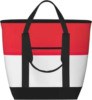 Indonesian flag Women's tote bags and reusable women's beach bags are suitable for travel insulation and cooling bags.