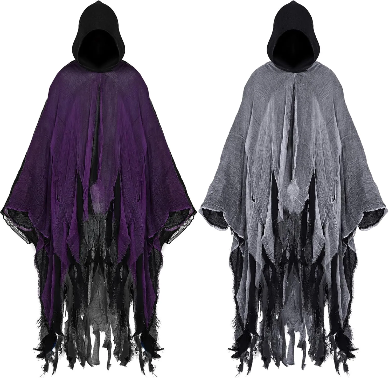 JaGely 2 Pcs Halloween Hooded Cloak Grim Reaper Cloak Medieval Scary Cape Cosplay Props Halloween Costumes for Adult