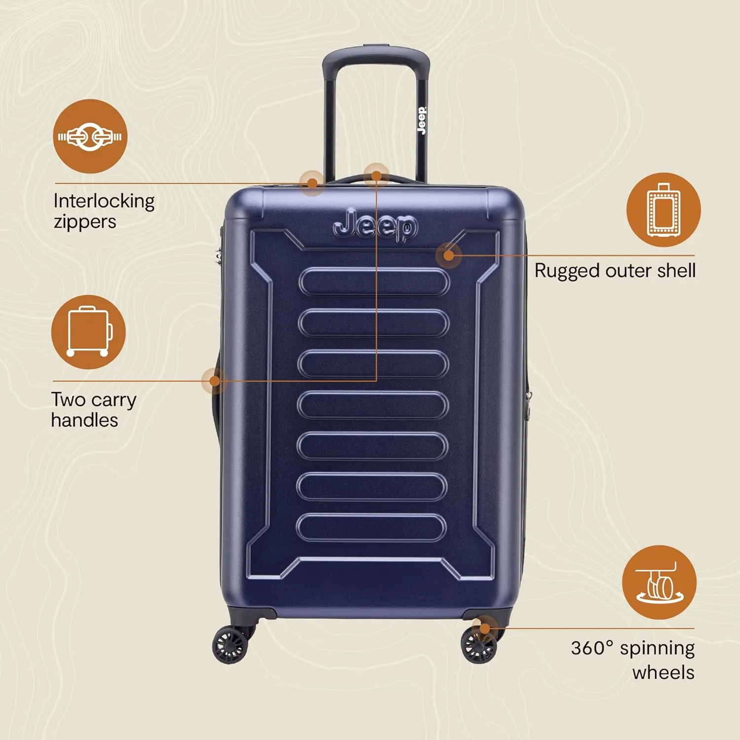 Jeep JH004C Hardside Expandable Luggage with Spinner Wheels