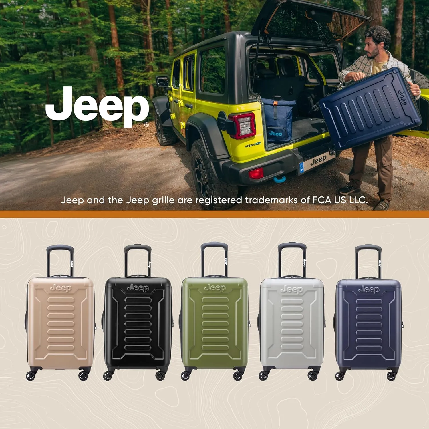 Jeep JH004C Hardside Expandable Luggage with Spinner Wheels