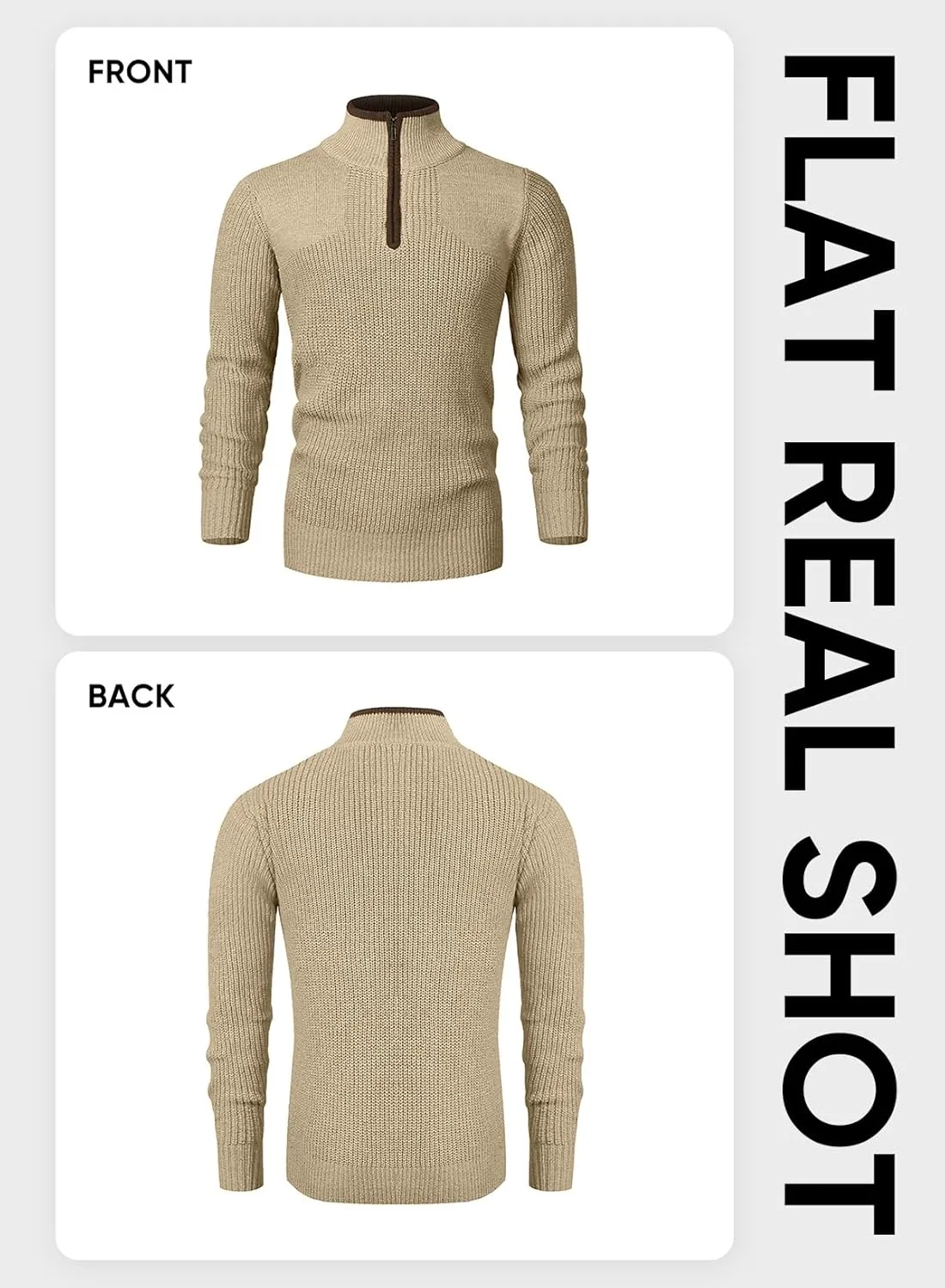 JMIERR Mens Quarter Zip Sweater Lightweight Mock Neck Casual Long Sleeve Knitted Solid Pullover Sweaters