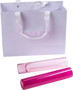 JUAN & JAN Gifting Shopping Bag - Customized Pink Logo Matching Champaign Flute Color Inside the Box - Perfect Gifting Companion