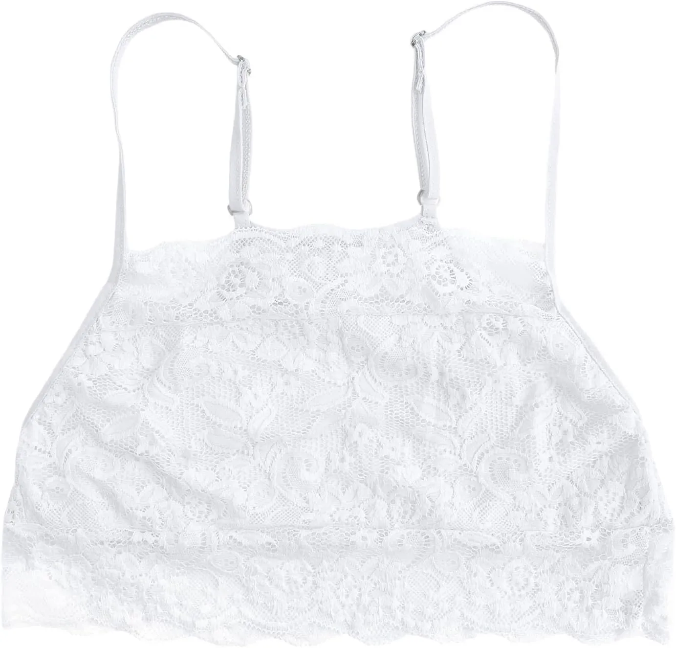 Lace High Neck Womens Tank Tops Solid Color Sheer Adjustable Spaghetti Strap Crop Tops 2025 Summer Camisole Shirt