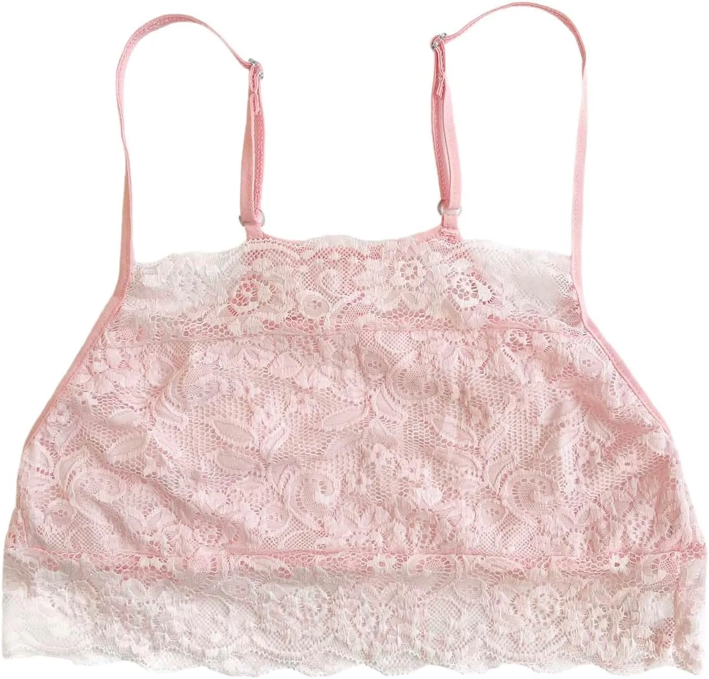 Lace High Neck Womens Tank Tops Solid Color Sheer Adjustable Spaghetti Strap Crop Tops 2025 Summer Camisole Shirt