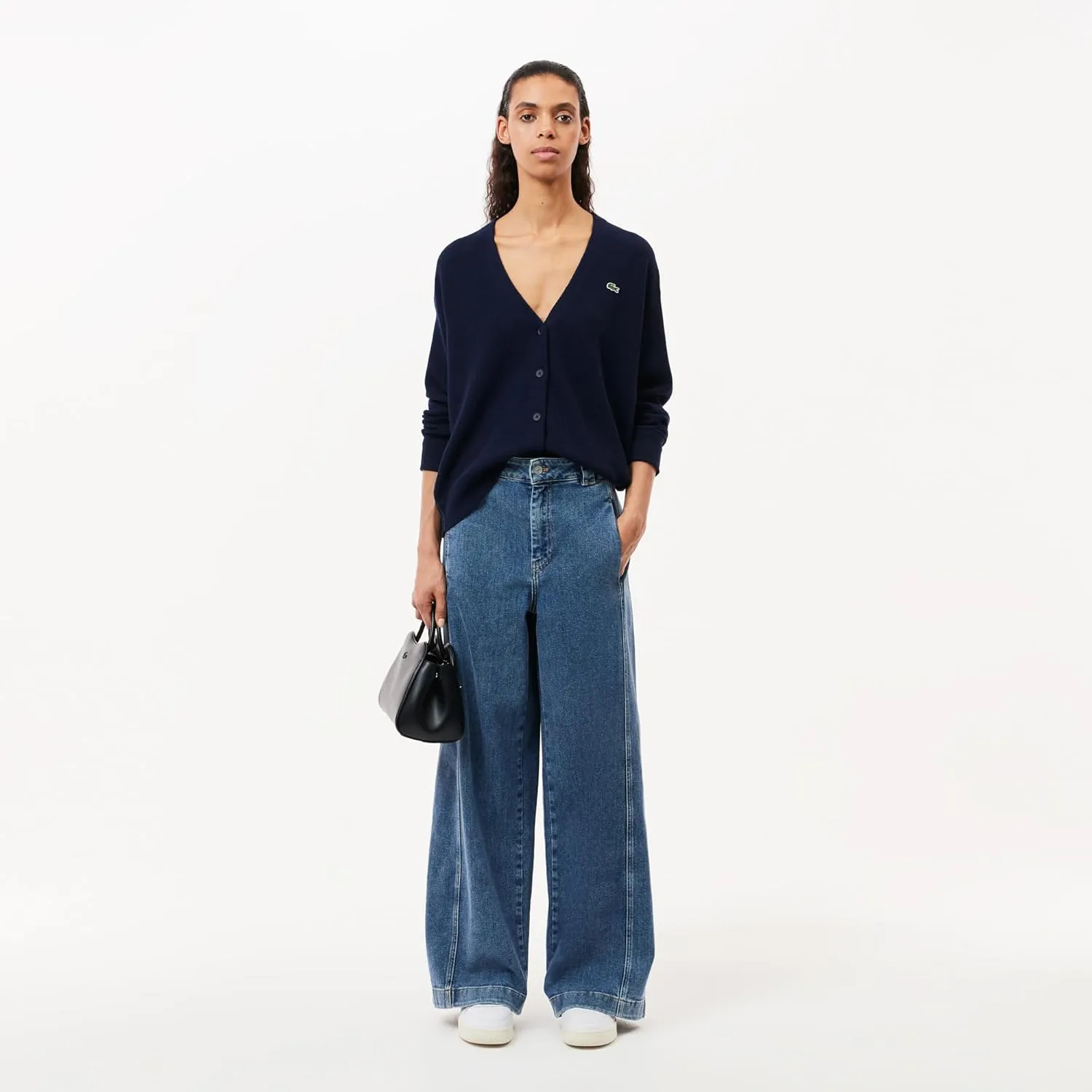 Lacoste Women's V-Neck Wool Cardigan