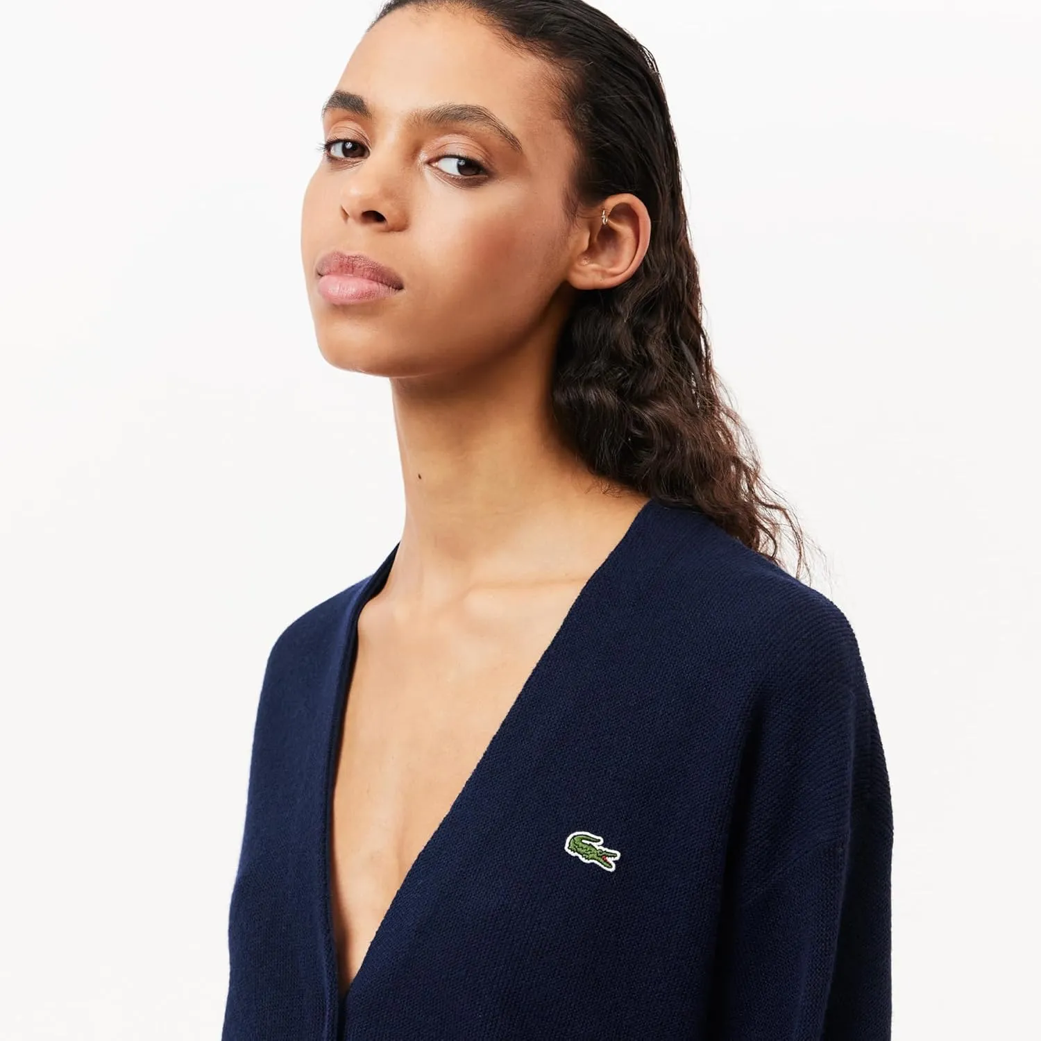 Lacoste Women's V-Neck Wool Cardigan