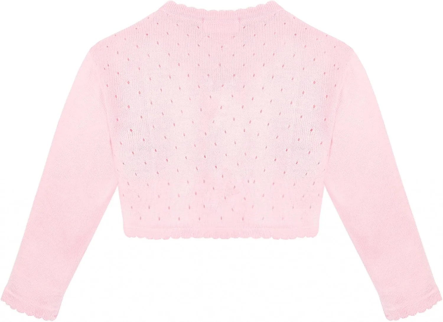 Lilax Baby Girls' Knit Long Sleeve One Button Closure Bolero Shrug