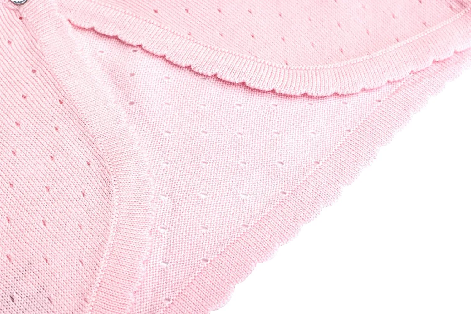 Lilax Baby Girls' Knit Long Sleeve One Button Closure Bolero Shrug