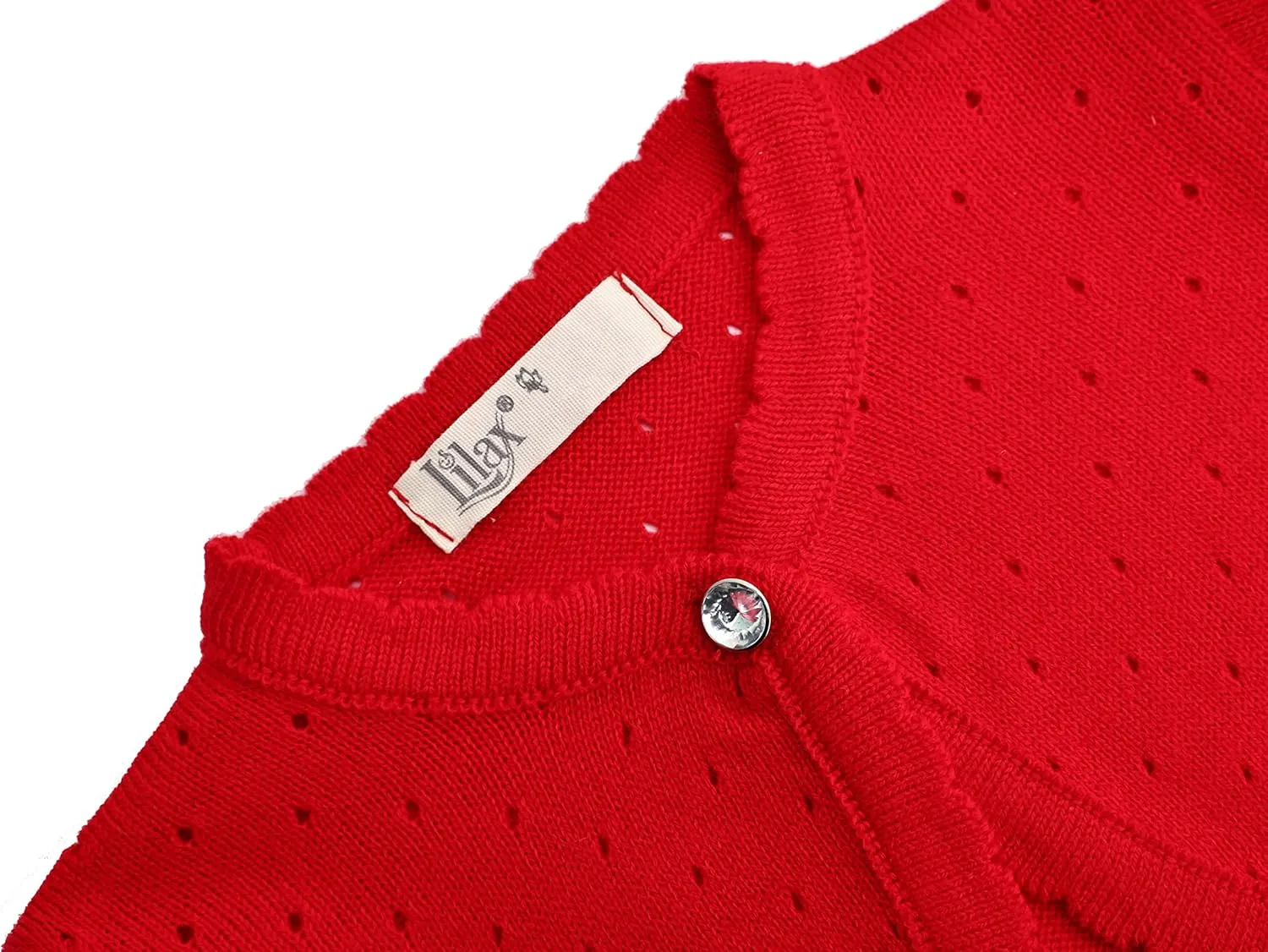 Lilax Baby Girls' Knit Long Sleeve One Button Closure Bolero Shrug