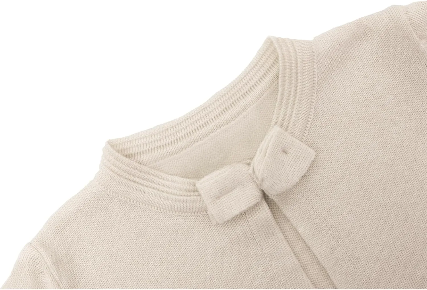 Lilax Baby Girls' Knit Long Sleeve Sweater, Bowknot Closure Bolero Cardigan