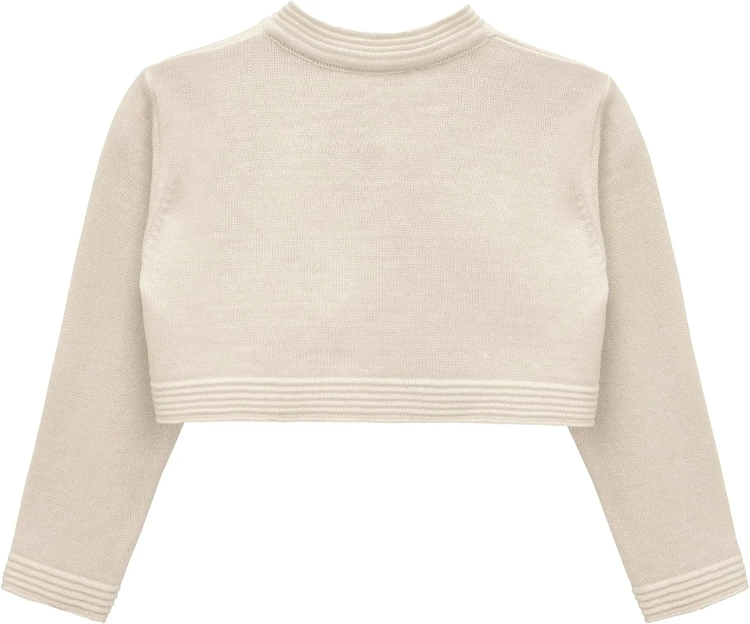 Lilax Baby Girls' Knit Long Sleeve Sweater, Bowknot Closure Bolero Cardigan